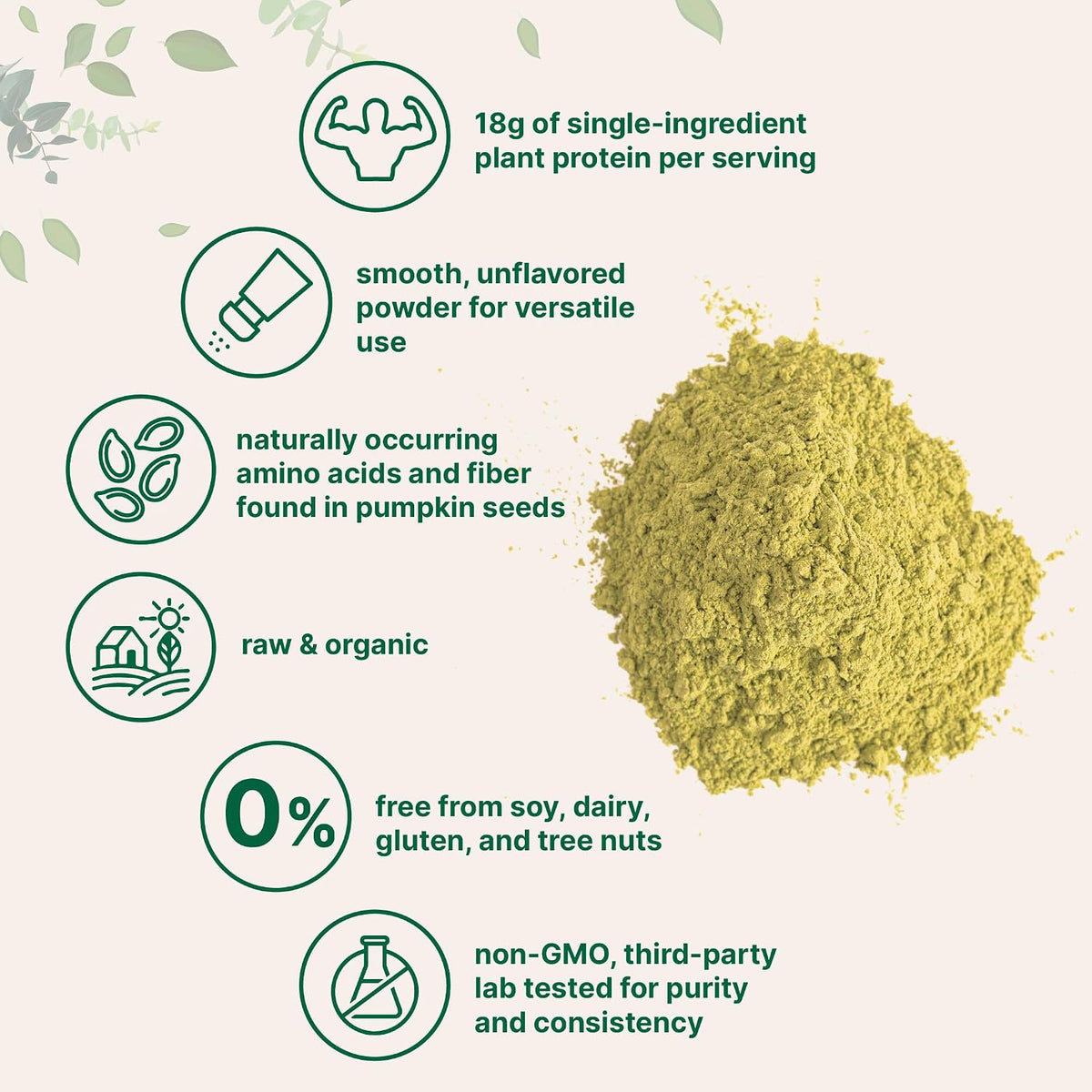 Micro Ingredients raw pumpkin seed protein powder texture close up