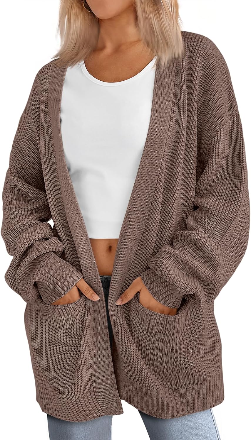 Lillusory chocolate brown cardigan lifestyle view