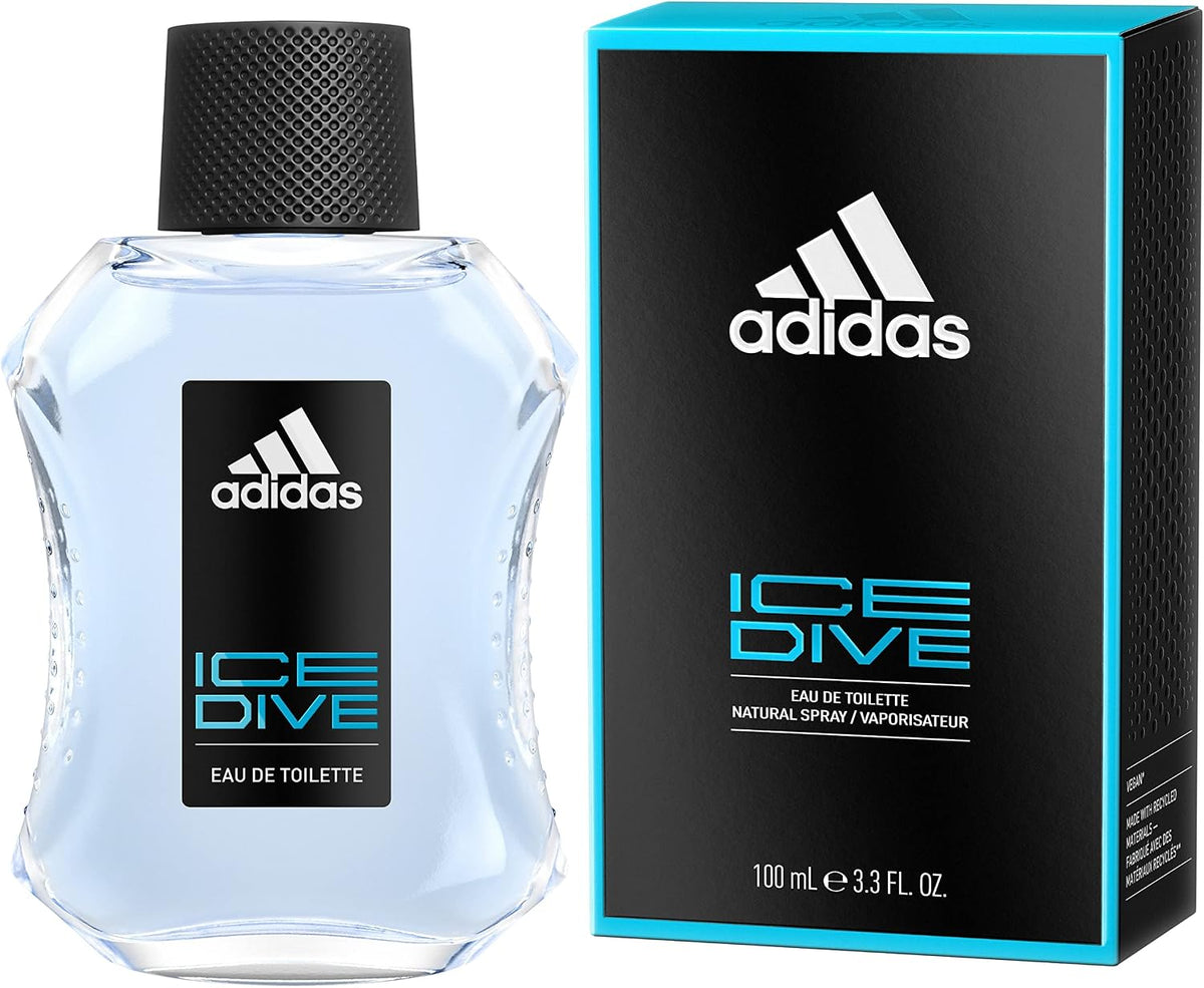 Adidas Ice Dive 100 ml bottle angled profile shot