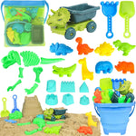 Fuspweao dinosaur beach toy set with dump truck and bucket
