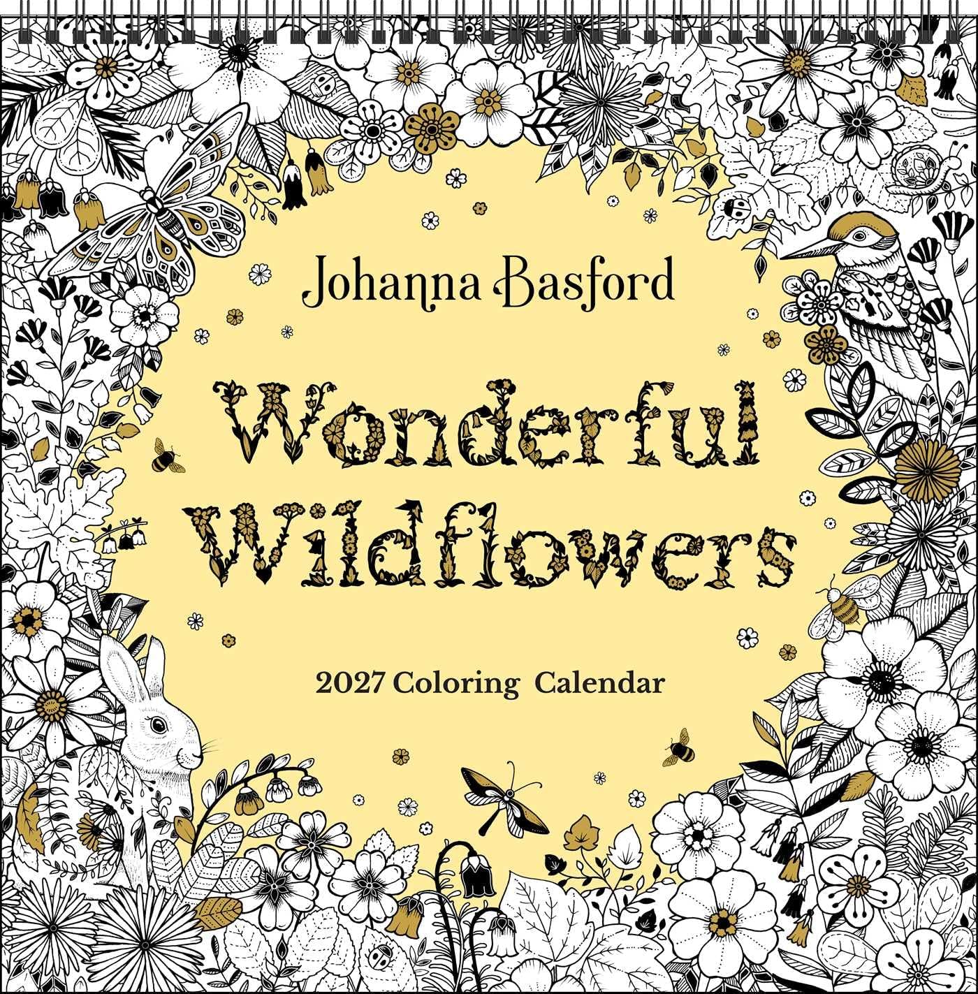 Johanna Basford 2027 Coloring Wall Calendar: Wonderful Wildflowers - Image 1