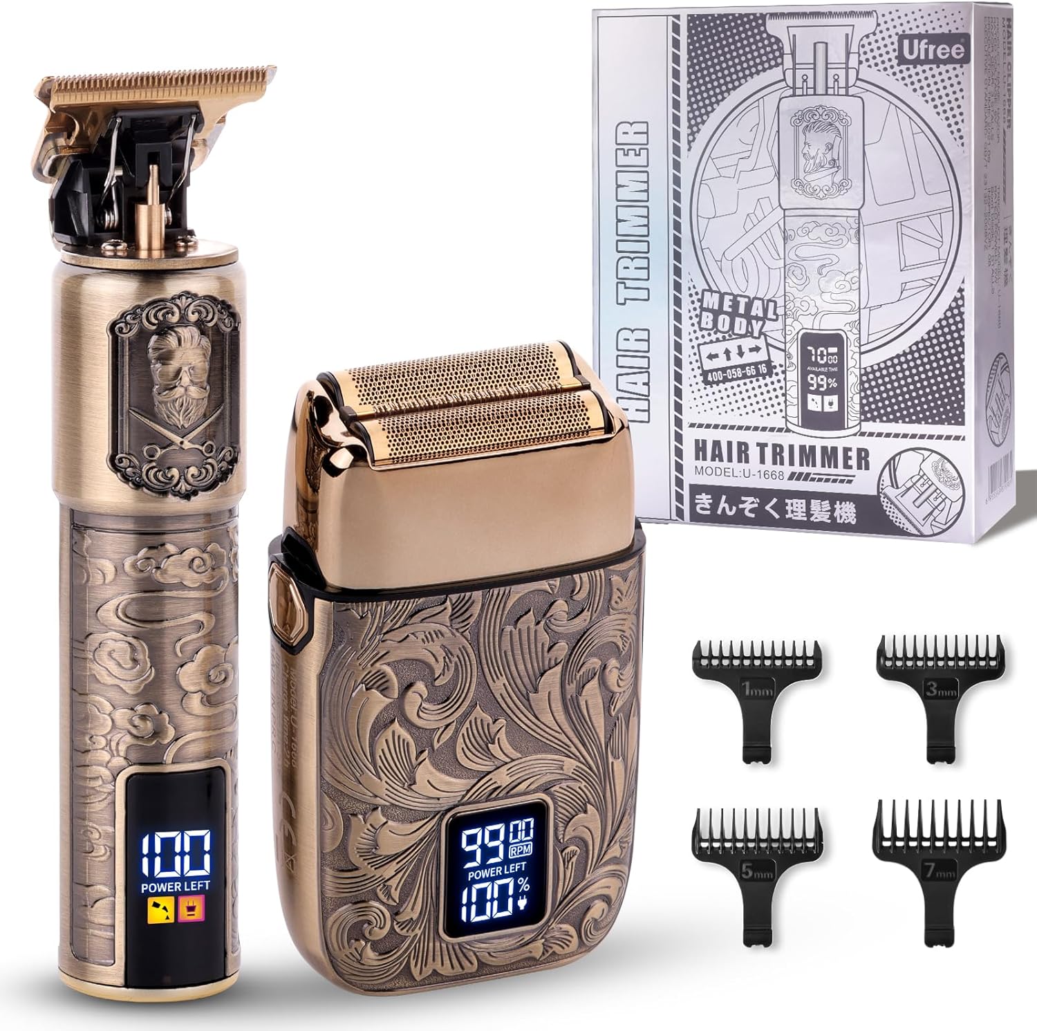 Ufree Electric Foil Shaver and Beard Trimmer Kit front view