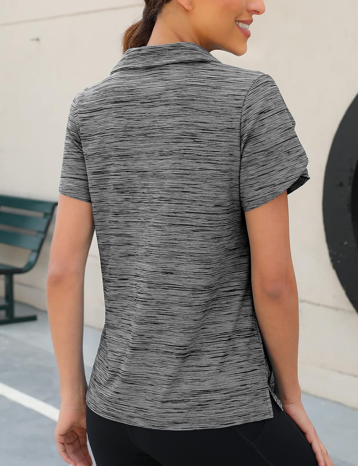 Viracy quick dry workout top quarter zip detail