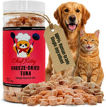 Chef Kitty freeze dried tuna treats front view jar for cats and dogs