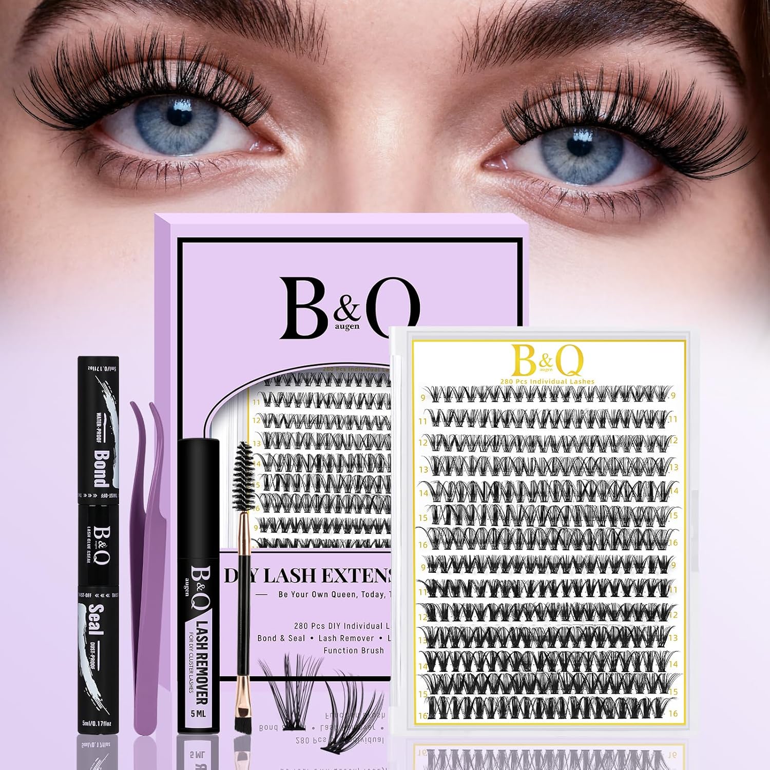 B&Qaugen Lash Clusters Kit 280 piece set front view