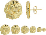 BSMCXB 14k gold plated cookie nugget stud earrings front view showcasing texture