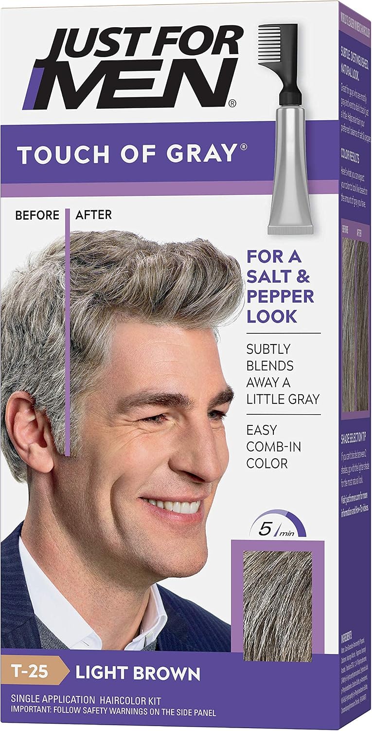 Just For Men Touch Of Gray Light Brown front view hair color kit
