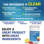 Close up view of authentic imported Dr. Berg nutritionals hydration powder packaging