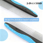 Jigfew dual sided metal pet comb for head and tail grooming
