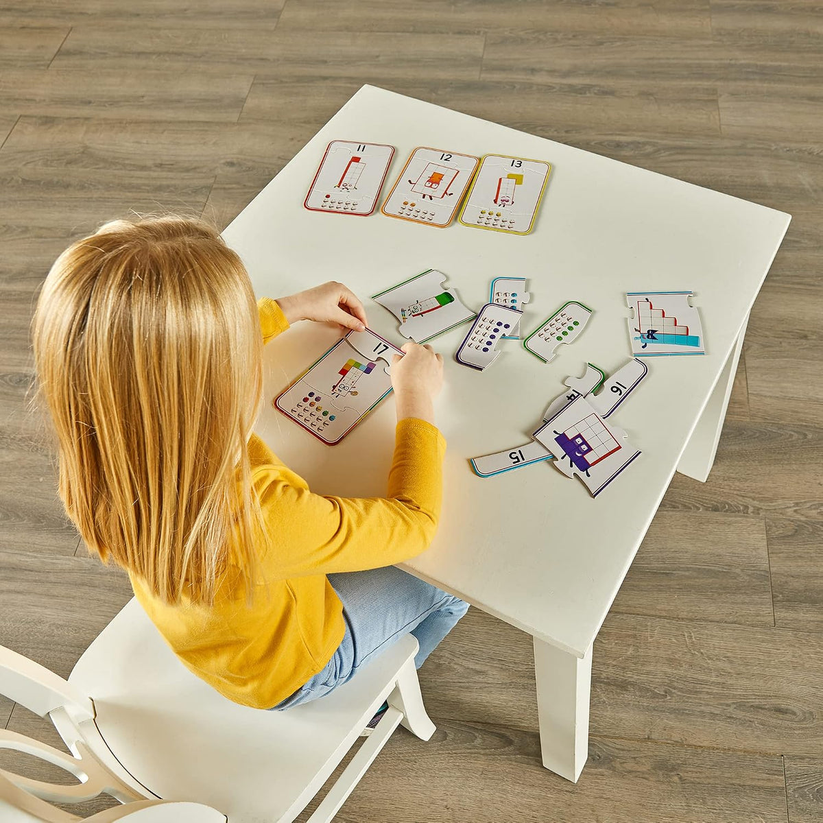 hand2mind Numberblocks Counting Puzzle Set packaging details and dimensions