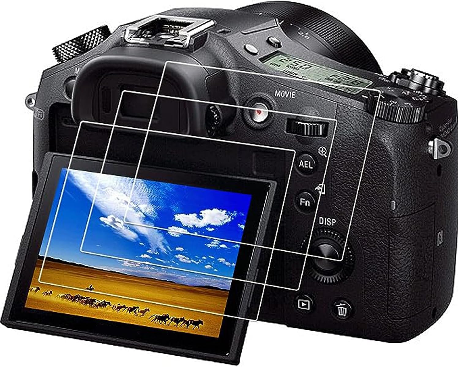 PCTC tempered glass screen protector front view for Sony cameras