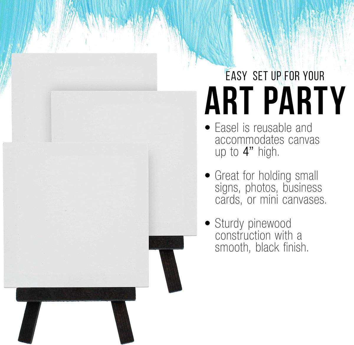 U.S. Art Supply mini canvas set shown with painting accessories
