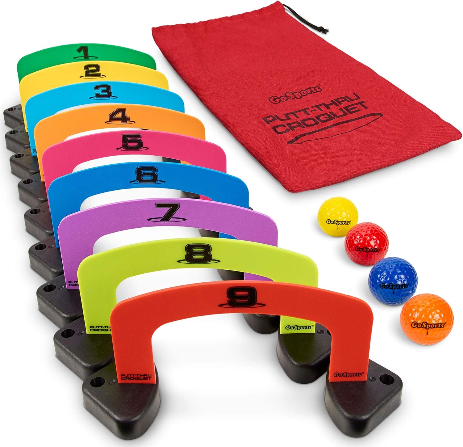 GoSports Putt-Thru Croquet putting game set front view