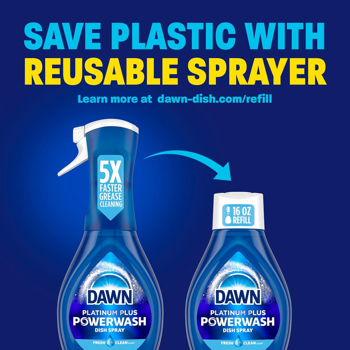 Dawn Powerwash Spray, Dish Soap, Dishwashing Liquid, Crisp Lilac, 1 Starter Kit, 16 Fl Oz - Image 9