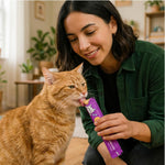 Catstages Purrfect Squeeze used as a food topper on cat food