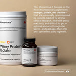 Momentous grass-fed whey protein isolate pouch