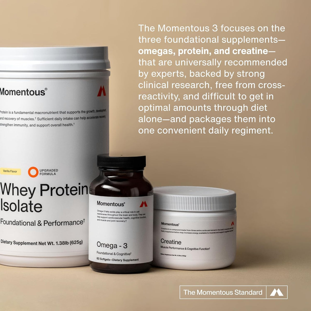 Momentous grass-fed whey protein isolate pouch