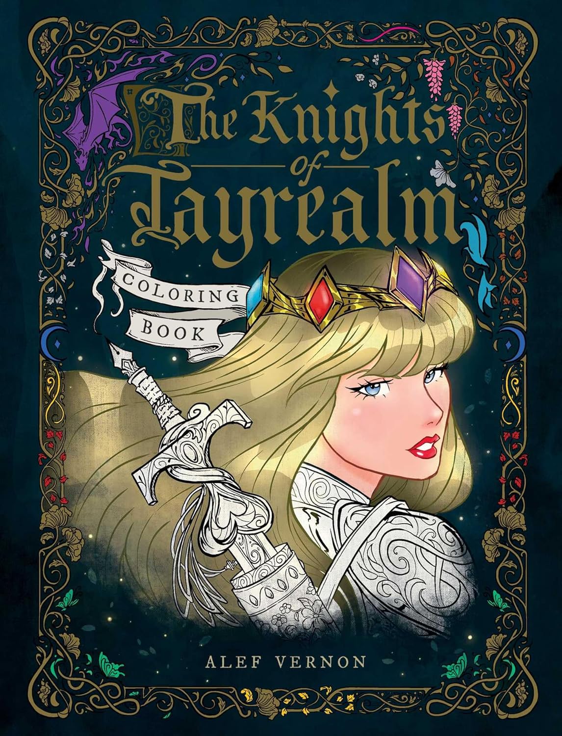 Alef Vernon The Knights Of Tayrealm Coloring Book front view paperback cover