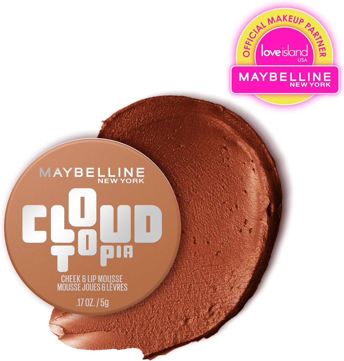 Maybelline Cloudtopia Toasted Sky mousse texture and pigment swatch