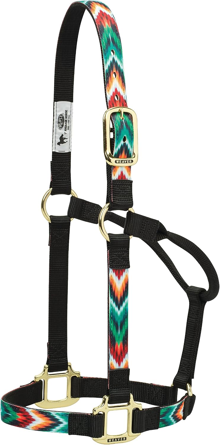 Weaver Equine chevron nylon horse halter front view equestrian tack
