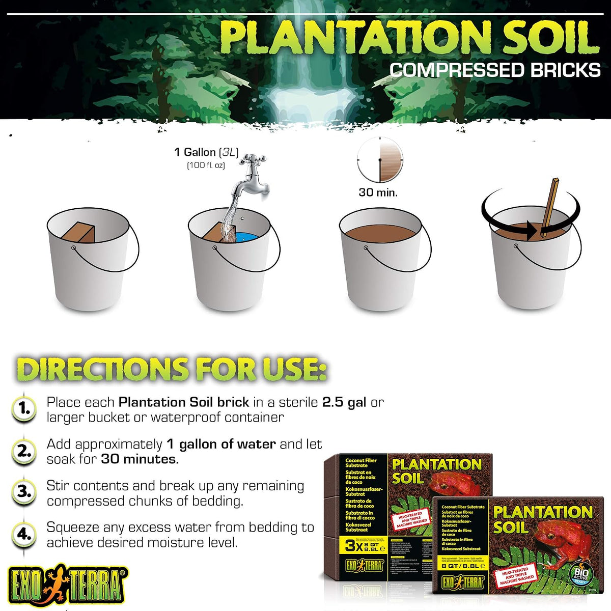 Sustainable live plant soil for bioactive vivariums.