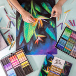 Mont Marte vibrant hues oil pastels texture close up