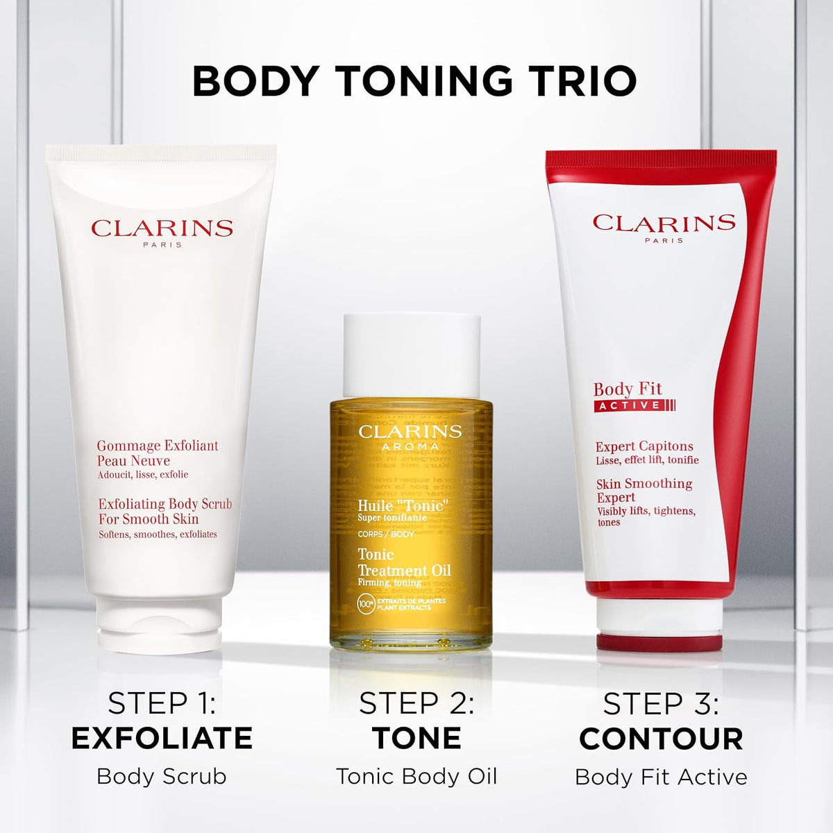 Clarins Exfoliating Body Scrub cap and branding detail