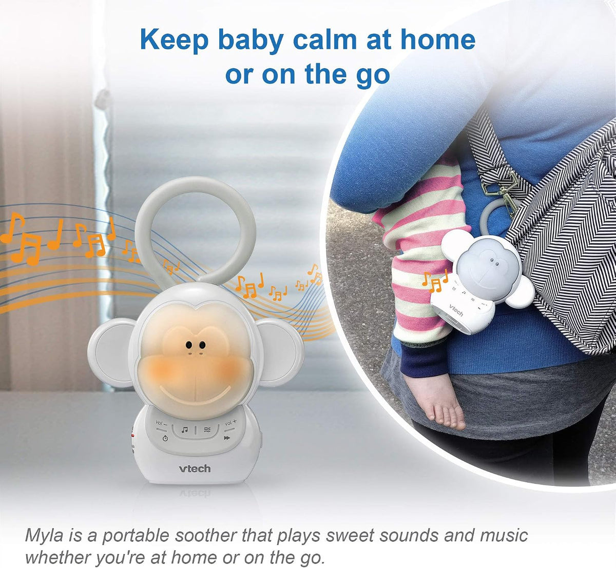 VTech baby soother soft glow night light feature in nursery