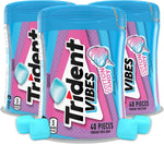Trident Vibes 40 count bottle showing the convenient flip top opening mechanism