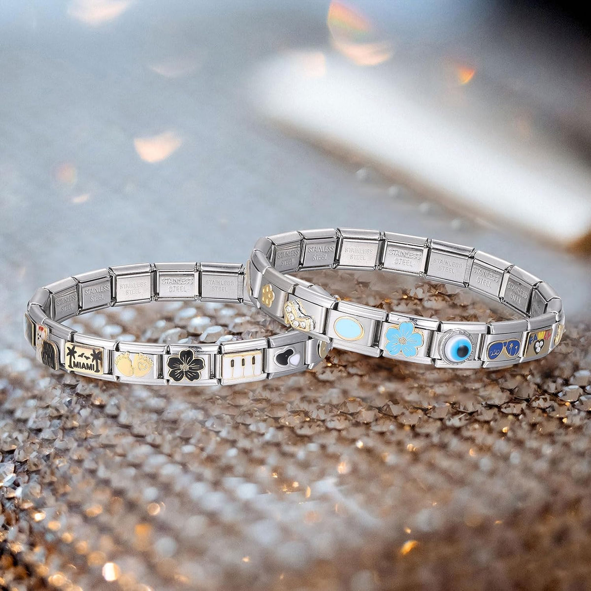 ITingstere bracelet displayed with included thumb opening tool