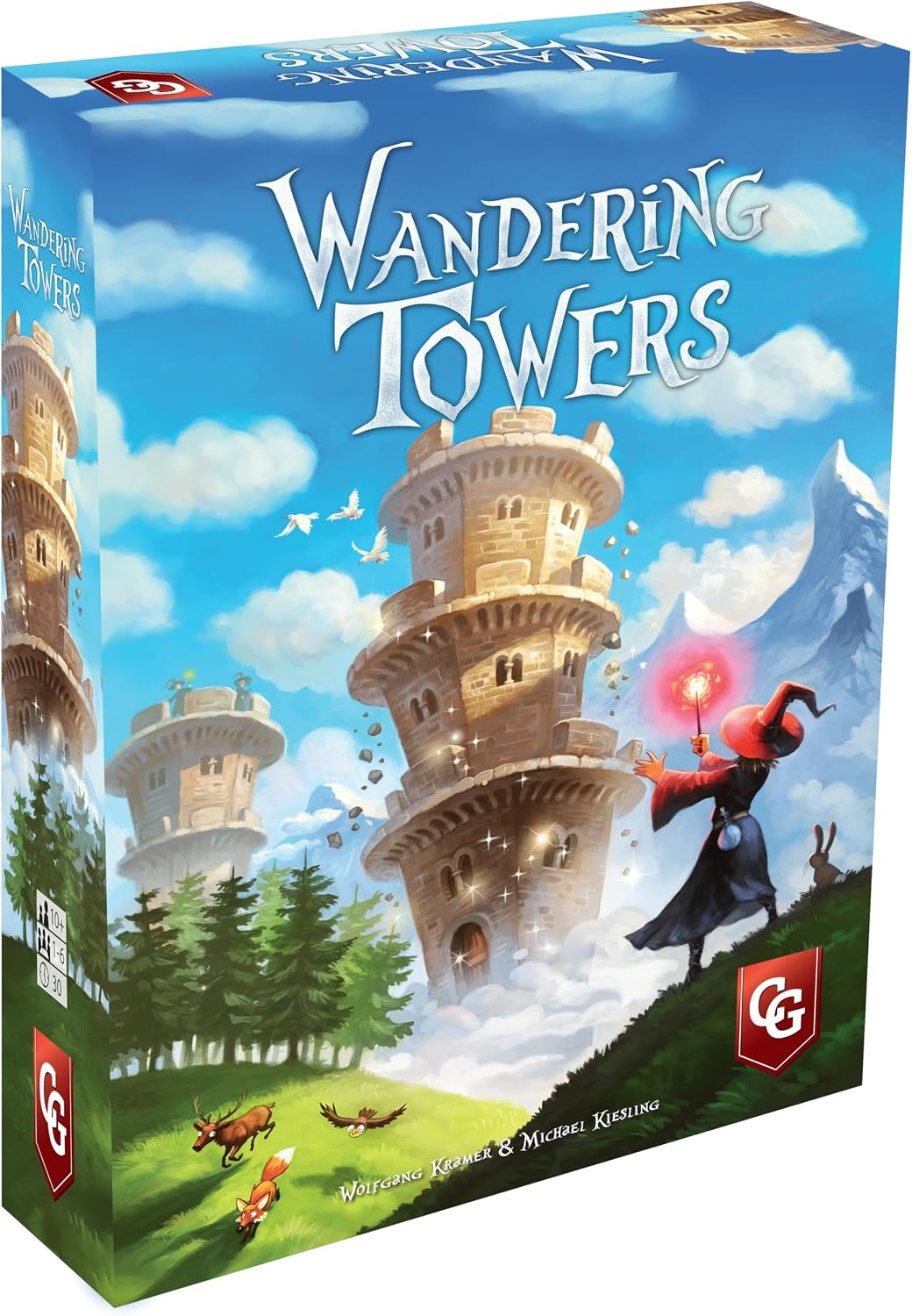 Capstone Games Wandering Towers board game front view packaging