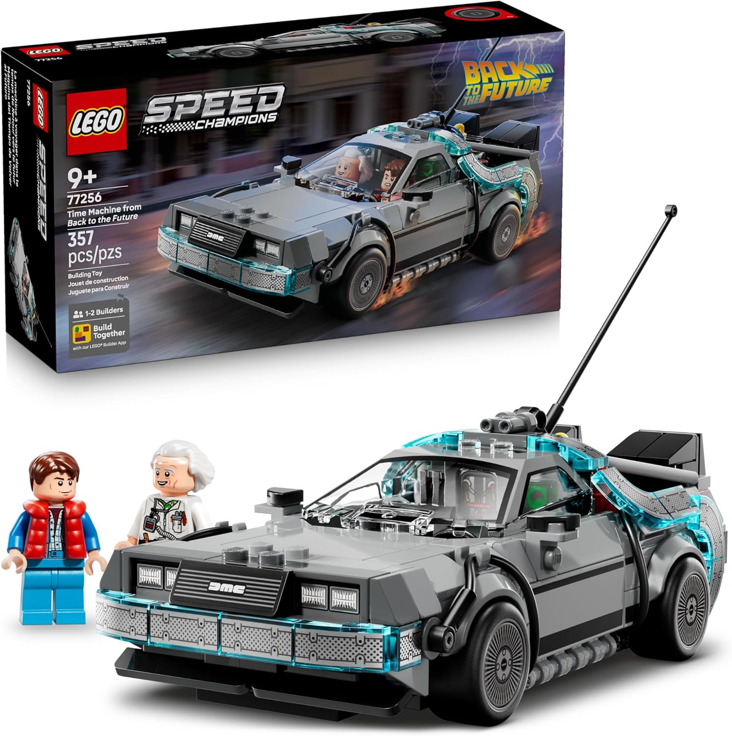 Lego Speed Champions Time Machine DeLorean front view