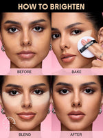 Sheglam Baked Glow Setting Powder texture and shade swatch
