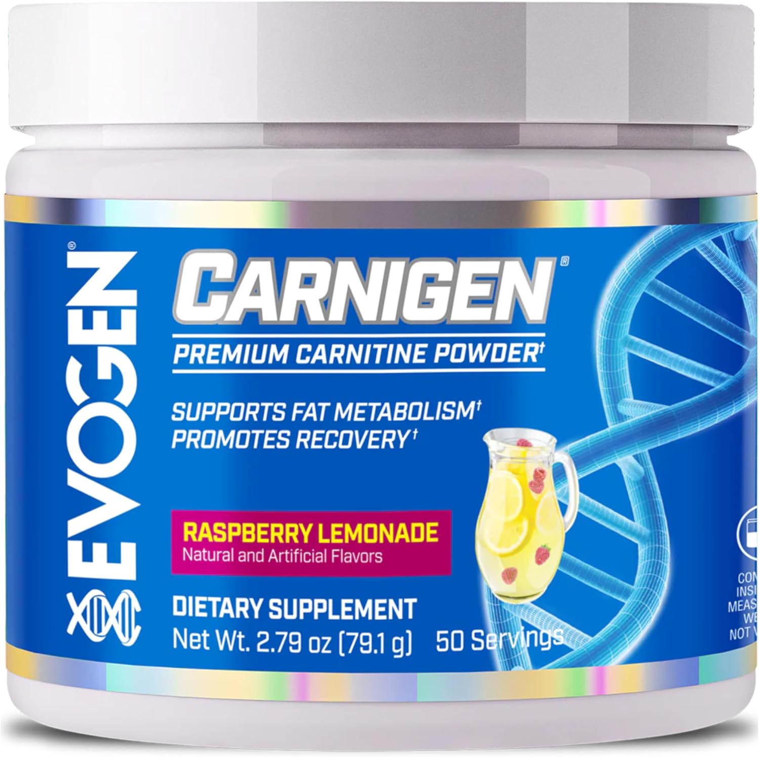 Evogen Carnigen Raspberry Lemonade front view carnitine supplement