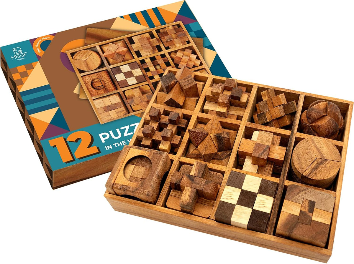 BSIRI 25 in 1 Wooden Brain Teaser Puzzles for Adults and Teens Interlocking 3D Mini Wood Mind Games Hand and Mind Puzzle Teasers Assembly & Disentanglement Set Toys Coffee Table Games Gift - Image 12