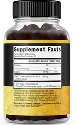 Dorado Nutrition Black Seed Oil Gummies 60 count supplement label
