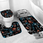 Norbey black and neon gamer shower curtain installed in bathroom