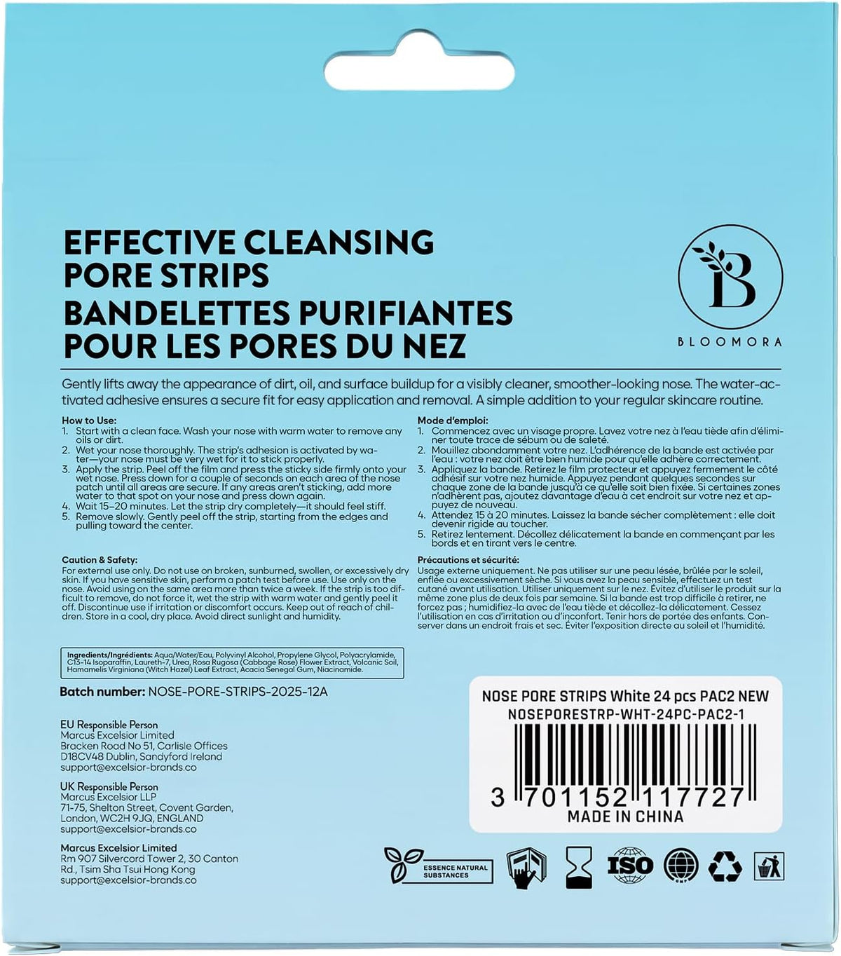 BLOOMORA Nose Pore Strips, Nose Blackhead Remover Strips with Witch Hazel, Pore Cleansing Strips & Whitehead Remover Strips, For a Visibly Cleaner, Smoother, Radiant-Looking Skin (24 pc) - GEN2 - Image 9