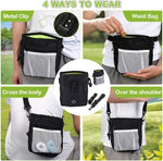 Durable dog walking waist bag displaying the integrated side poop bag dispenser