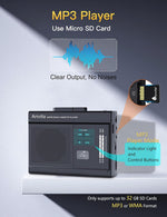 Arsvita cassette player showing Micro SD card slot