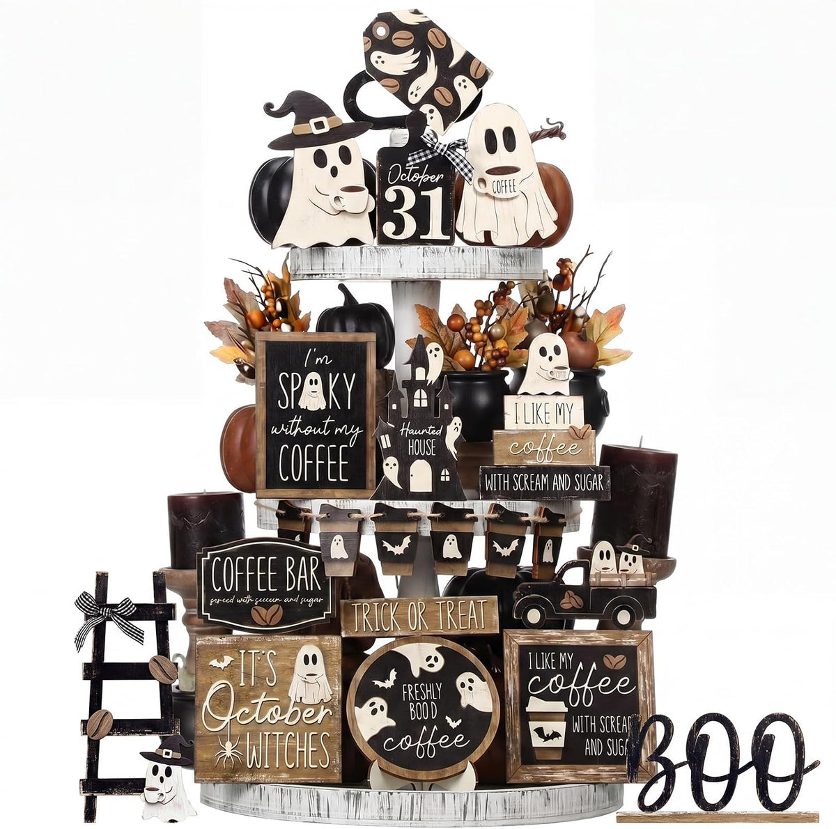 Mifoci tiered tray decorations styled for a housewarming gift setup