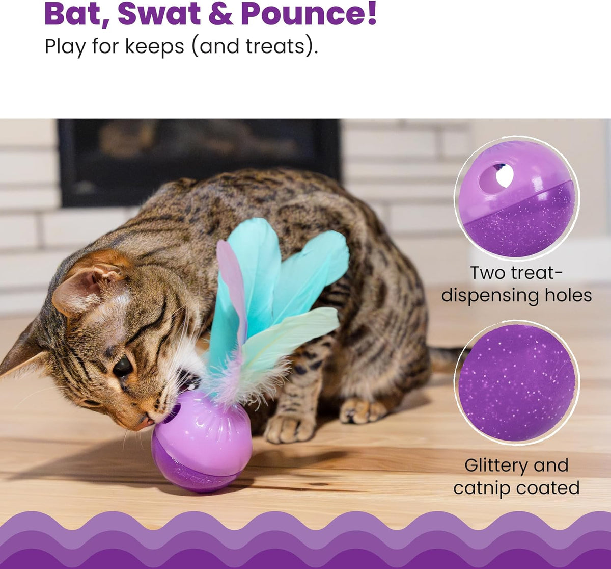 Catstages toy featuring feathers for hunting stimulation