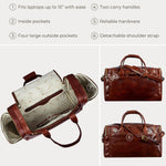 Time Resistance leather gym bag exterior pocket view