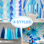 Crepe paper streamers styled as a ceiling canopy decoration