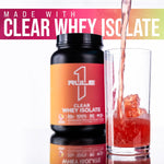 Rule 1 proteins cherry limade tub angled display showing serving size