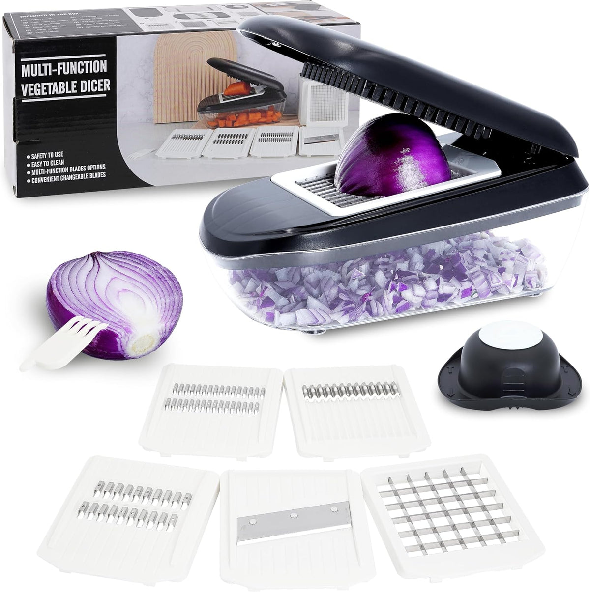 Jikoni Yetu onion chopper front view with container