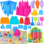 Fuspweao beach sand castle toy set with buckets and shovels.