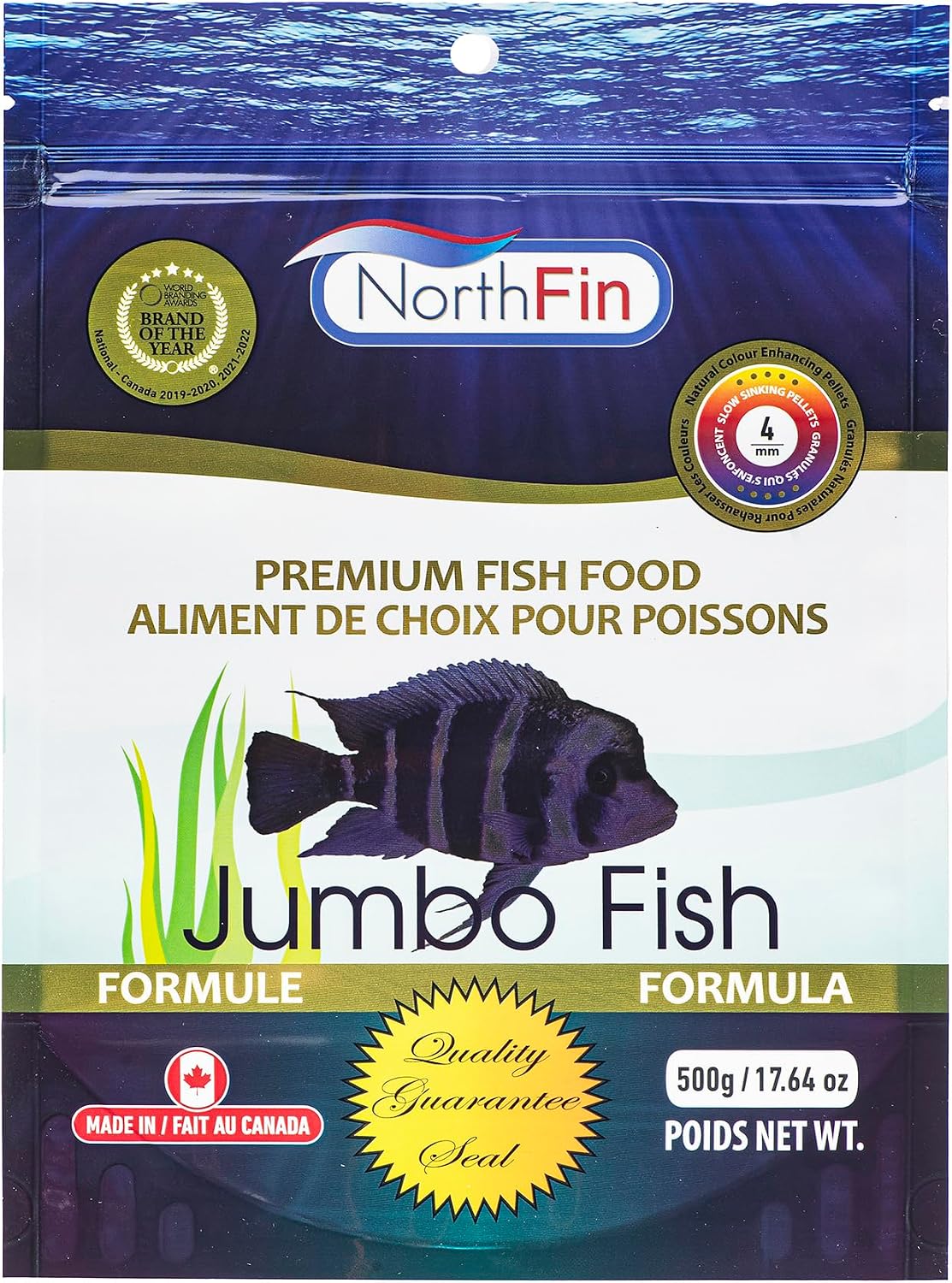 Northfin jumbo fish food front view packaging 500g