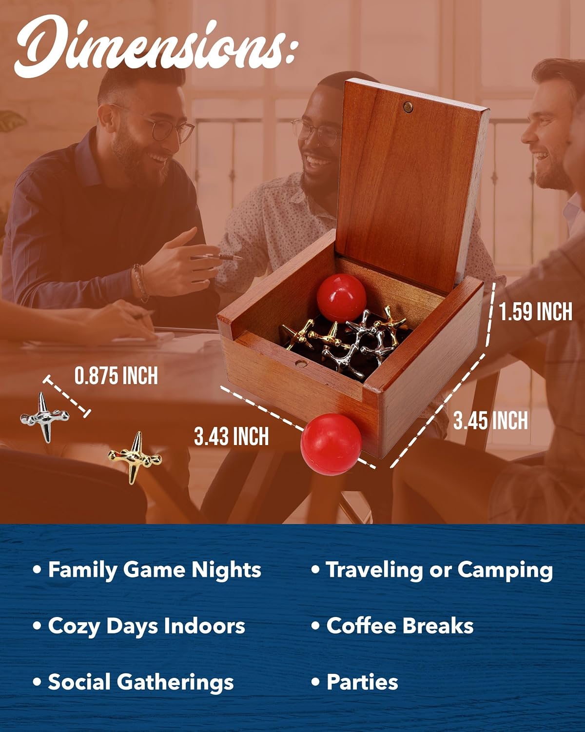 WE Games classic jacks game gold and silver metal pieces