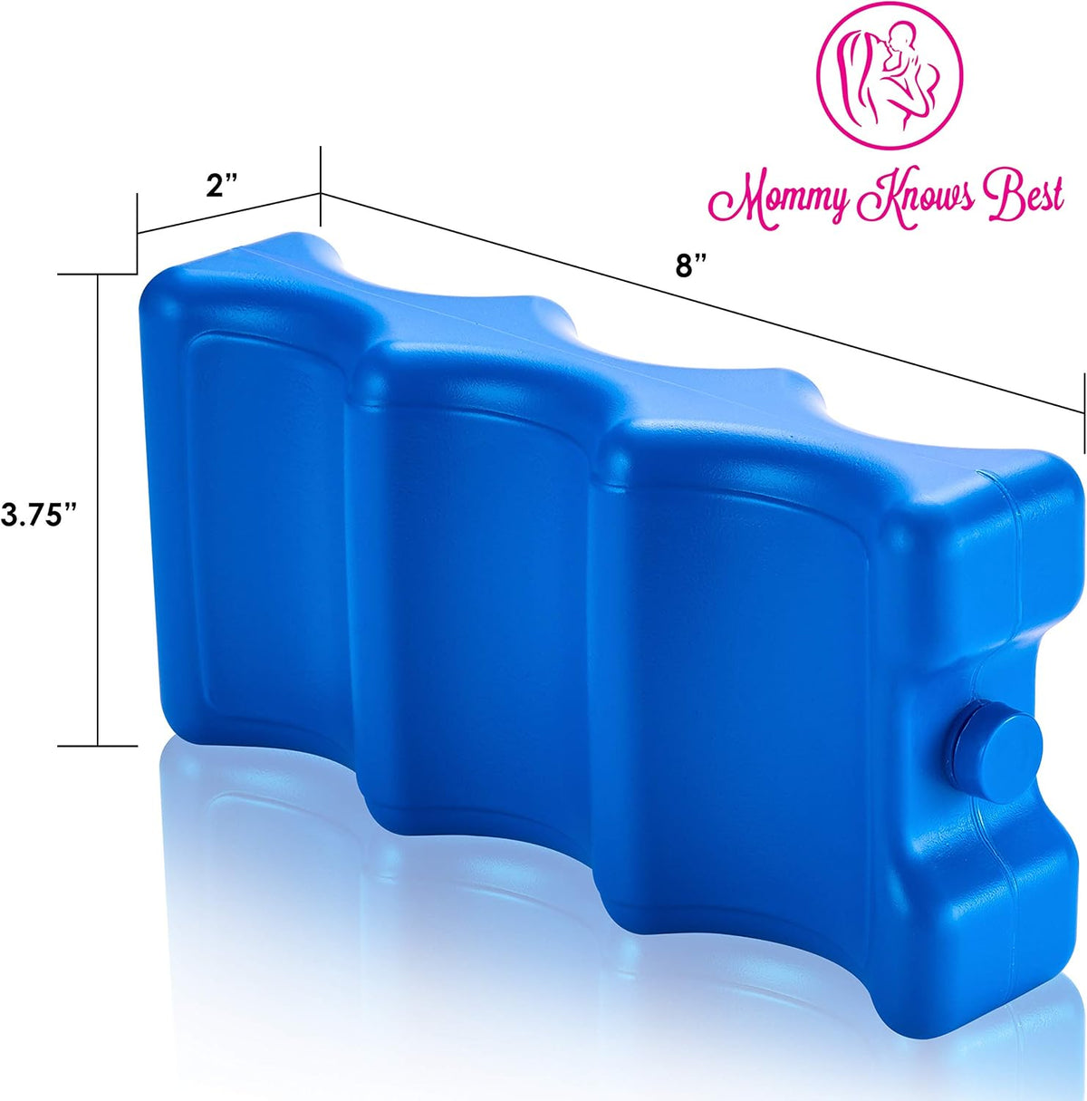 Contoured blue ice pack for breast milk storage